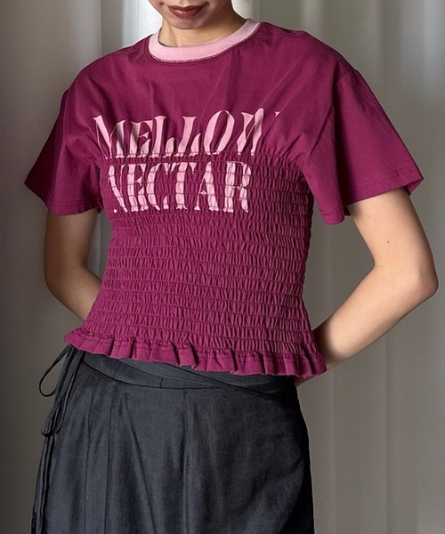 Ameri（アメリ） tシャツ MEDI SHIRRING CONCEPT TEE レディース