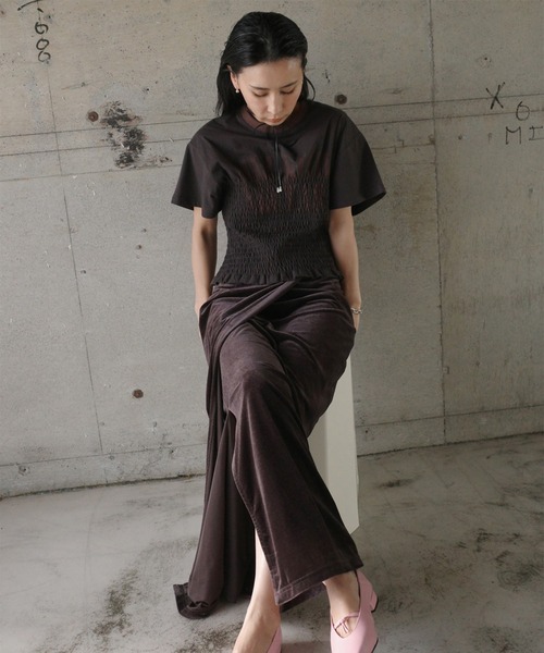 Ameri（アメリ） tシャツ MEDI SHIRRING CONCEPT TEE レディース