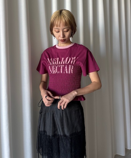 Ameri（アメリ） tシャツ MEDI SHIRRING CONCEPT TEE レディース