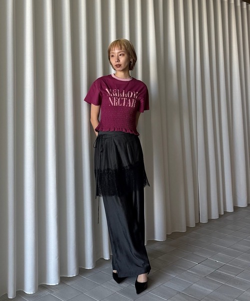 Ameri（アメリ） tシャツ MEDI SHIRRING CONCEPT TEE レディース
