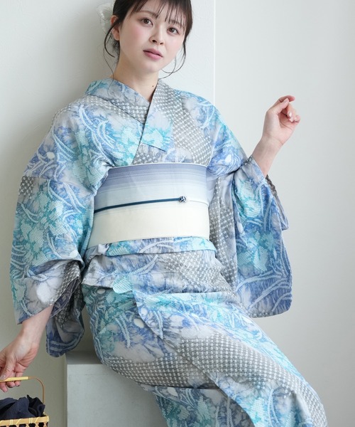 utatane 浴衣 有松絞り浴衣3点セット 水風の花 レディース : ZOZOTOWN