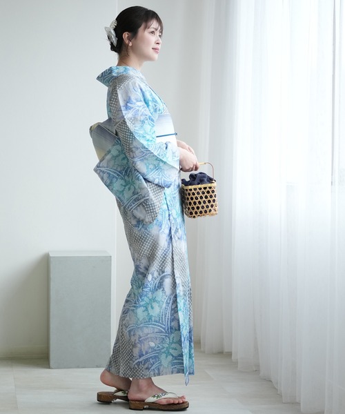 utatane 浴衣 有松絞り浴衣3点セット 水風の花 レディース : ZOZOTOWN