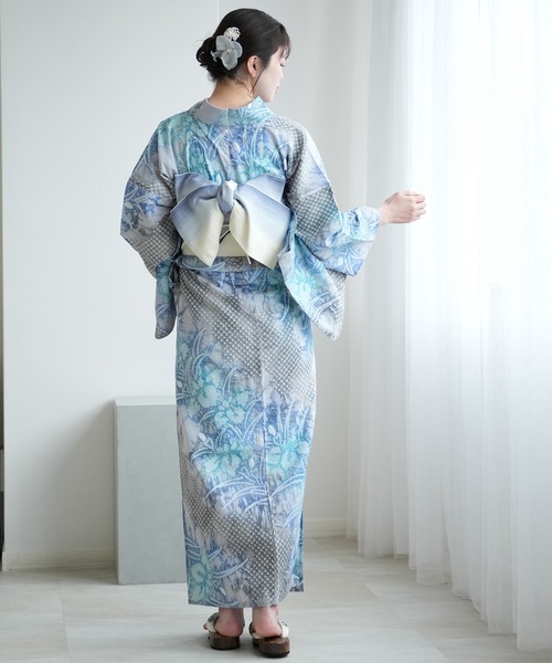 utatane 浴衣 有松絞り浴衣3点セット 水風の花 レディース : ZOZOTOWN