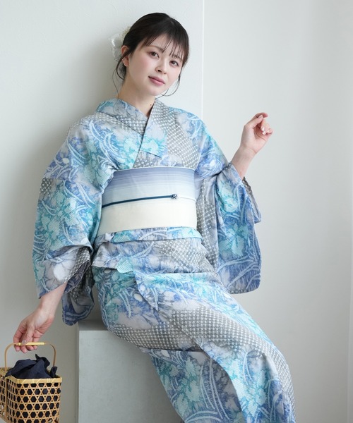 utatane 浴衣 有松絞り浴衣3点セット 水風の花 レディース : ZOZOTOWN