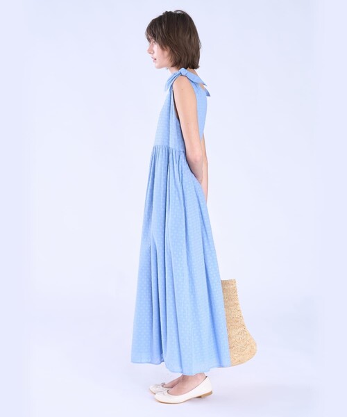 To b. by agnes ワンピース フラワー コットン カット ジャカード