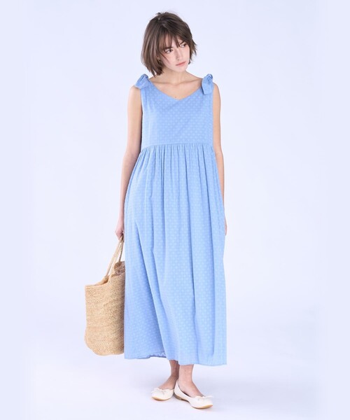 To b. by agnes ワンピース フラワー コットン カット ジャカード