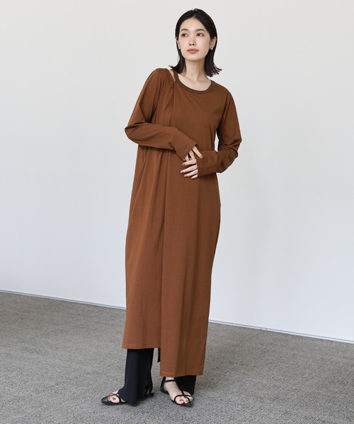 「select MOCA Et」 長袖ワンピース MEDIUM ブラック レディース_画像3
