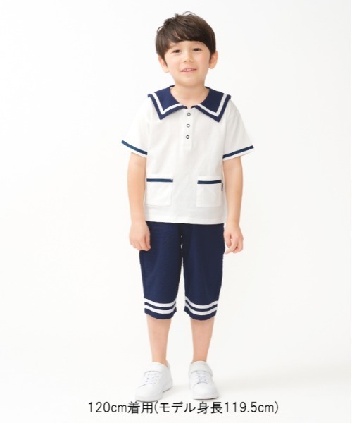 moujonjon（ムージョンジョン） ポロシャツ セーラー衿半袖Tシャツ