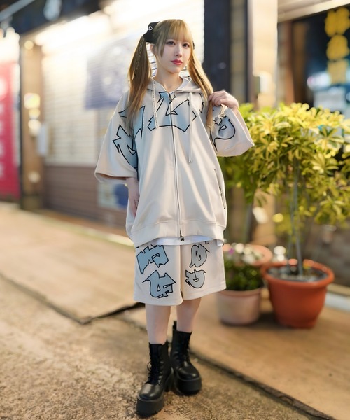 GALFY（ガルフィー） セットアップ GA×GALFY-スウェードキラキラ半袖
