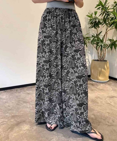 LOWO ワイドパンツ パンツ レオパード柄から花柄まで！柄アソート