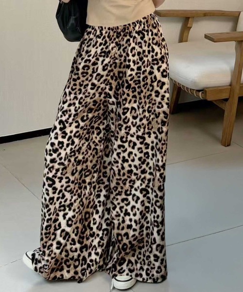 LOWO ワイドパンツ パンツ レオパード柄から花柄まで！柄アソート