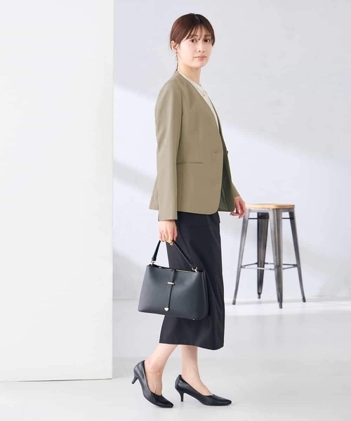 ジャケット ノーカラージャケット 「接触冷感/イージーケア/UVカット/吸水速乾」サマーストレッチノーカラージャケット レディースの画像