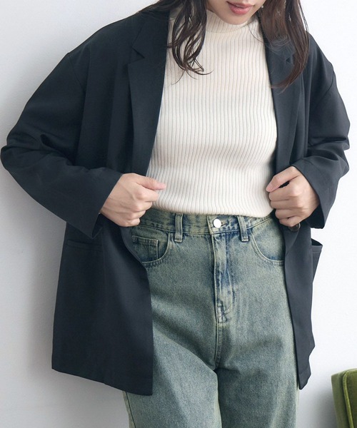 「RETRO GIRL」 テーラードジャケット FREE チャコールグレー レディース_画像7