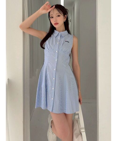 FILA☆ワンピース RESEXXY（リゼクシー） シャツワンピース 「FILA」サイドラインシャツ