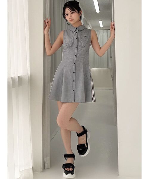 RESEXXY（リゼクシー） シャツワンピース 「FILA」サイドラインシャツ