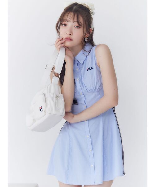 RESEXXY（リゼクシー） シャツワンピース 「FILA」サイドラインシャツ