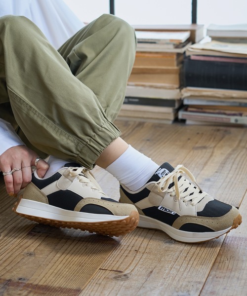 「moz」 ローカットスニーカー 23.5cm ネイビー レディース_画像4