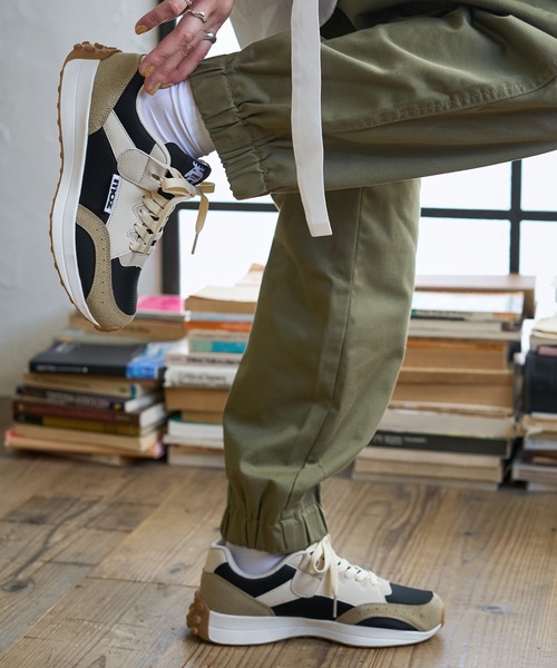 「moz」 ローカットスニーカー 23.5cm ネイビー レディース_画像6