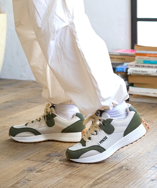 「moz」 ローカットスニーカー 23.5cm ネイビー レディース_画像9