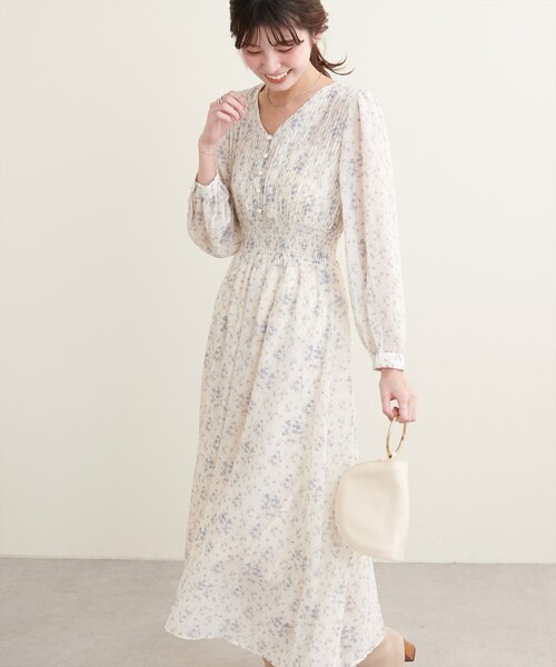 「natural couture」 長袖ワンピース FREE ベージュ レディース_画像3