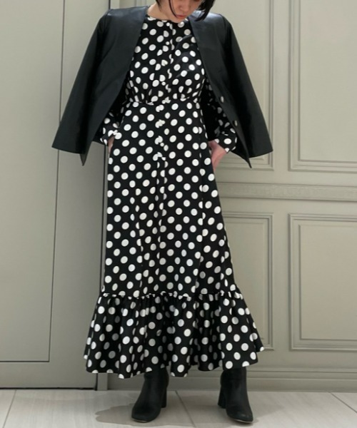 「styling/」 長袖ワンピース 0 ブラック レディース_画像4