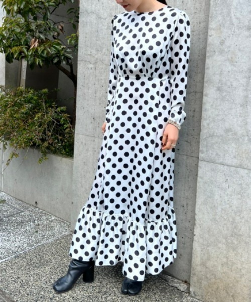 「styling/」 長袖ワンピース 0 ブラック レディース_画像7
