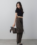 ワイドパンツ パンツ レースアップ ドロースト...の詳細画像5