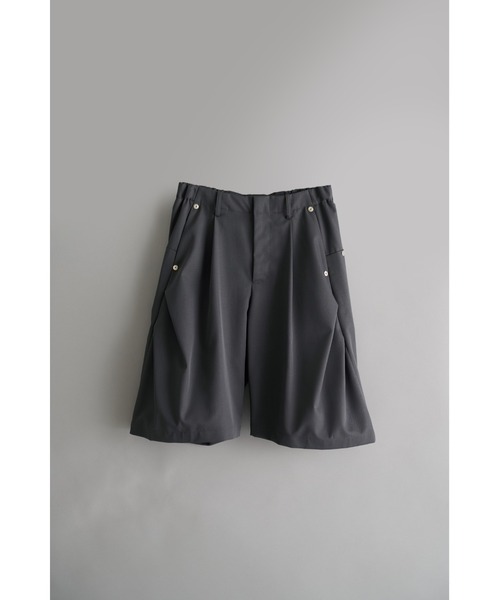 CONZ スラックス curve leg wide shorts/ショートパンツ/夏服/カーブ