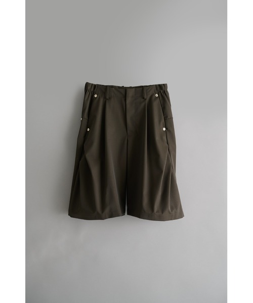 CONZ スラックス curve leg wide shorts/ショートパンツ/夏服/カーブ