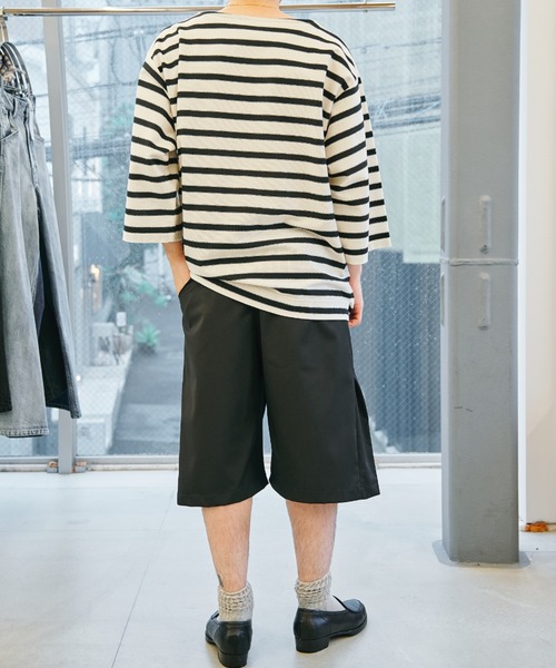 CONZ スラックス curve leg wide shorts/ショートパンツ/夏服/カーブ