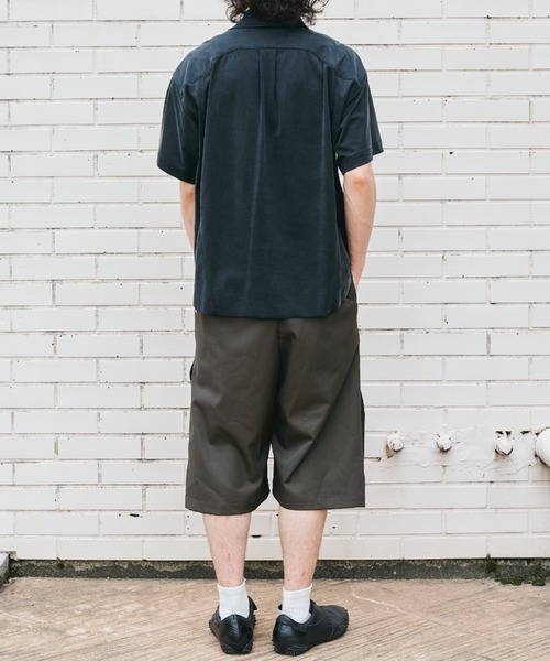 CONZ スラックス curve leg wide shorts/ショートパンツ/夏服/カーブ