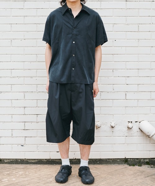 CONZ スラックス curve leg wide shorts/ショートパンツ/夏服/カーブ