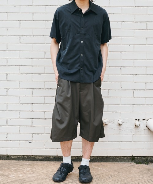 CONZ スラックス curve leg wide shorts/ショートパンツ/夏服/カーブ
