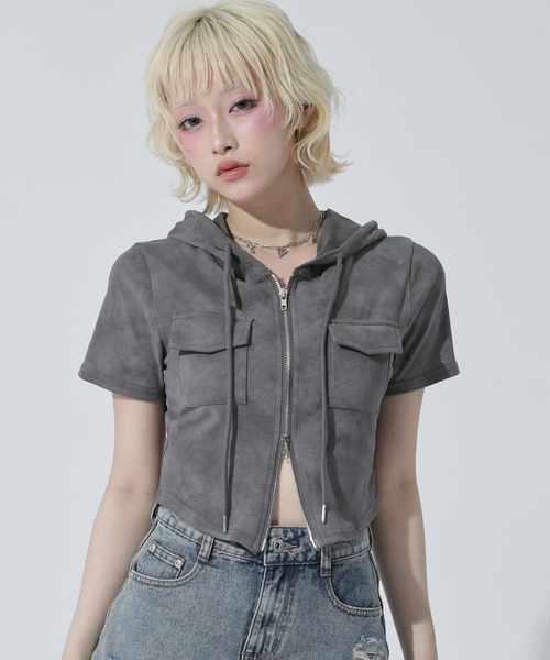 「ANAP」 ジップアップパーカー F ブラック レディース_画像4