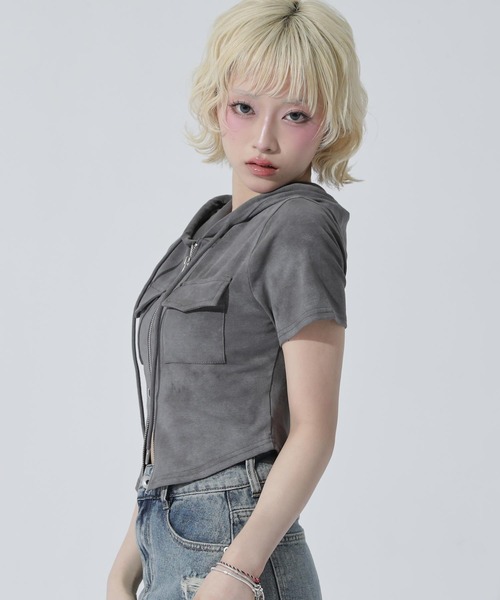 「ANAP」 ジップアップパーカー F ブラック レディース_画像6