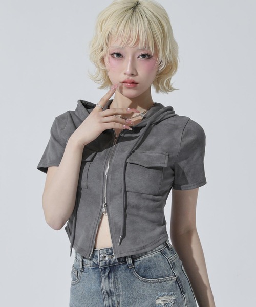 「ANAP」 ジップアップパーカー F ブラック レディース_画像7