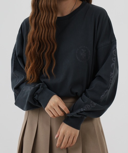 tシャツ ED HARDY ピグメント加工 クロスモチーフ柄長袖Tシャツ メンズ レディース | Ed Hardy