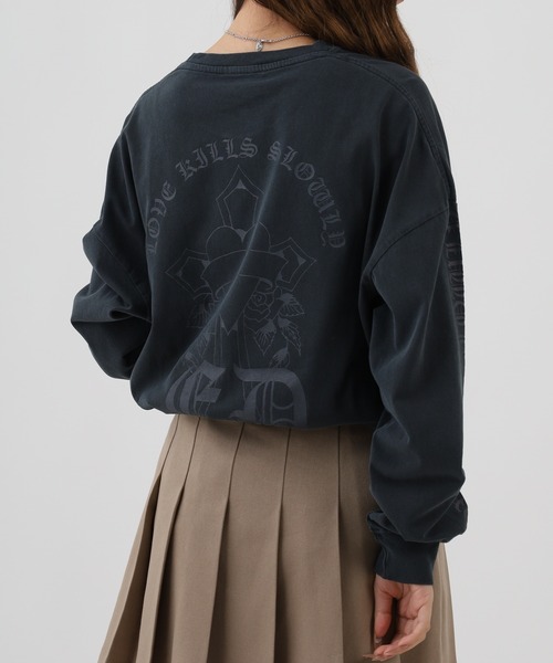tシャツ ED HARDY ピグメント加工 クロスモチーフ柄長袖Tシャツ メンズ レディース | Ed Hardy | 04