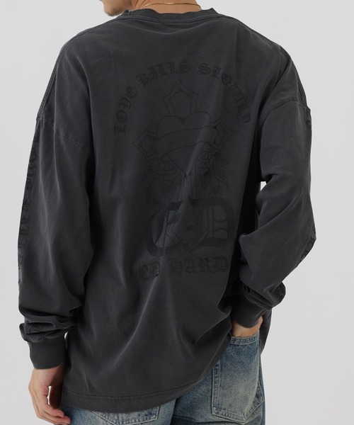 tシャツ ED HARDY ピグメント加工 クロスモチーフ柄長袖Tシャツ メンズ レディース | Ed Hardy | 08