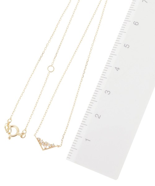 COCOSHNIK ネックレス K10ダイヤモンド ランダムV字 小 レディース