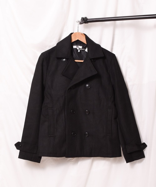 ほぼ未使用　バーニーズニューヨーク　メルトン　ピーコート　黒　メルトン　Lサイズ NO WAY ピーコート pコート /メルトン ピーコート/ レディース メンズ