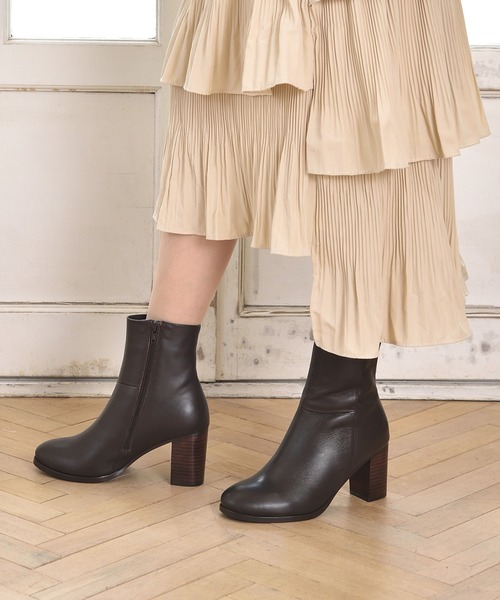 ALPHA CUBIC ブーツ リアルレザー サイドジップショートブーツ