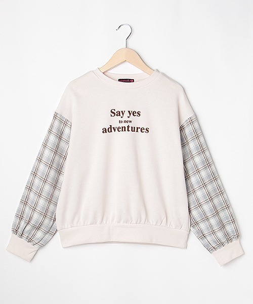 スウェット 袖チェックプルオーバー 64 以上節約