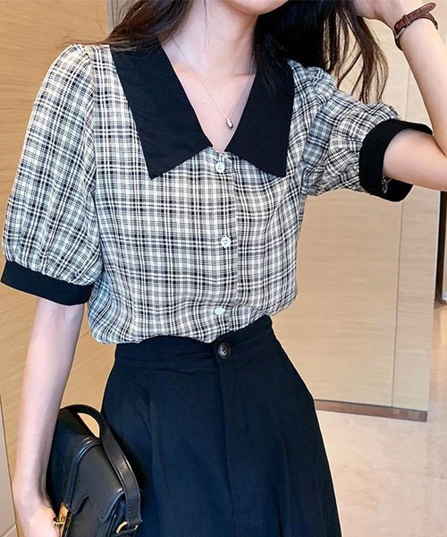 アジェ パフスリーブ半袖ショートブラウス レディース SIZE 8 (S) Aje 中古 アジェ パフスリーブ半袖ショートブラウス レディース SIZE 8 (S