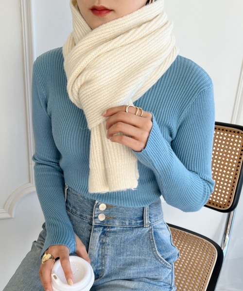 リバーシブルリブニットマフラー マフラー リブニットマフラー : ZOZOTOWN Yahoo!店 - 通販