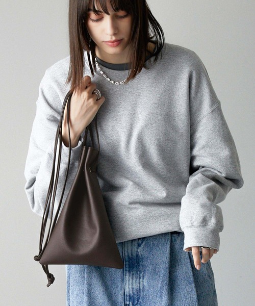 ショルダーバッグ 「Alfred Alex」synthetic leather drawstring