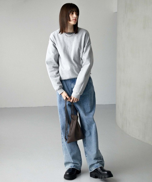 ショルダーバッグ 「Alfred Alex」synthetic leather drawstring