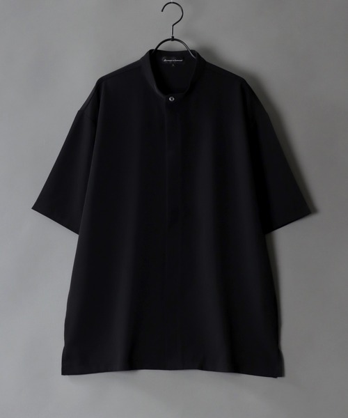 ATTACHMENT 麻 100% 黒 比翼 シャツコート アタッチメント Yahoo 比翼 シャツ メンズ 半袖 Zozotown yahoo 比翼 シャツ メンズ 黒