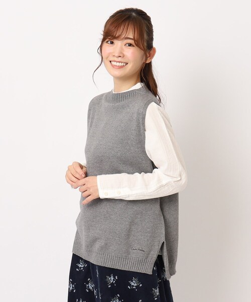 ベスト ジレ 「カラー追加／コットンカシミヤ／日本製／ワンマイルウエア」ニットベスト レディース LAURA ASHLEY ベスト ジレ 「カラー追加／コットンカシミヤ
