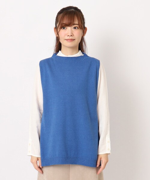 ベスト ジレ 「カラー追加／コットンカシミヤ／日本製／ワンマイルウエア」ニットベスト レディース LAURA ASHLEY ベスト ジレ 「カラー追加／コットンカシミヤ